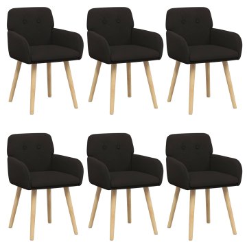 Vidaxl Jedilni stoli 6 kos Bouclé Črna 59 x 56,5 x 85 cm