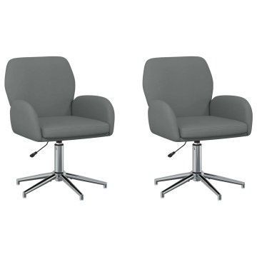 Vidaxl Vrteči pisarniški stoli 2 kos Blago 54 x 58 x 90 cm Temno siva