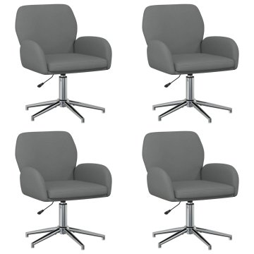 Vidaxl Vrteči pisarniški stoli 4 kos Blago 54 x 58 x 90 cm Temno siva