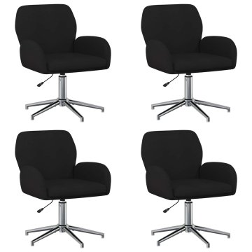 Vidaxl Vrteči pisarniški stoli 4 kos Blago 54 x 58 x 90 cm Črna