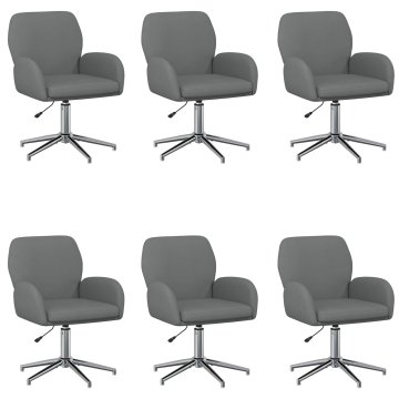 Vidaxl Vrteči pisarniški stoli 6 kos Blago 54 x 58 x 90 cm Temno siva