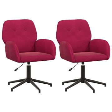 Vidaxl Vrteči pisarniški stoli 2 kos Žamet 54 x 55 x 90 cm