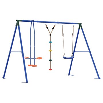 Vidaxl Zunanji swing komplet večbarvno Jeklo in PE