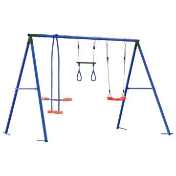 Vidaxl Zunanji swing komplet večbarvno Jeklo in PE
