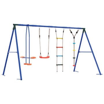 Vidaxl Zunanji swing komplet večbarvno Jeklo in PE