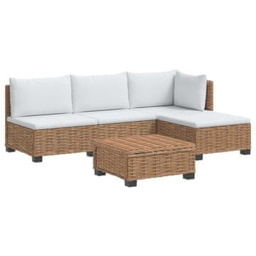 Vidaxl 5 kos Ratan lounge set s blazinami GENDT Naravni rattan Naravna
