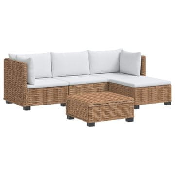 Vidaxl 5 kos Ratan lounge set s blazinami GENDT Naravni rattan Naravna