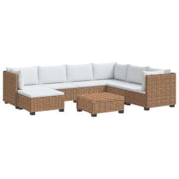 Vidaxl 8 kos Ratan lounge set s blazinami GENDT Naravni rattan Naravna