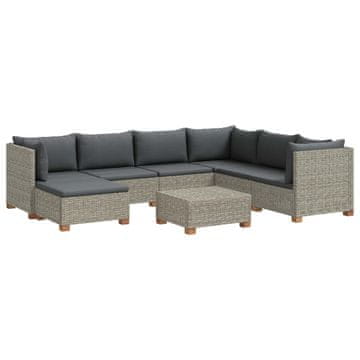 Vidaxl 8 kos Ratan lounge set s blazinami GENDT Naravni rattan