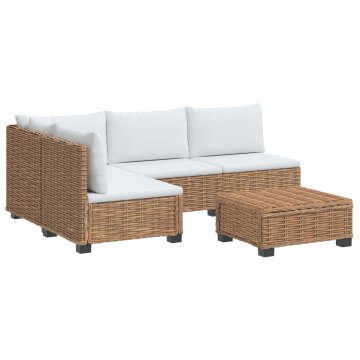 Vidaxl 5 kos Ratan lounge set s blazinami GENDT Naravni rattan Naravna