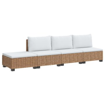 Vidaxl 4 kos Ratan lounge set s blazinami GENDT Naravni rattan Naravna