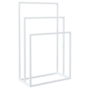 Vidaxl Prostostoječe stojalo za brisače belo 48x24x79 cm železo