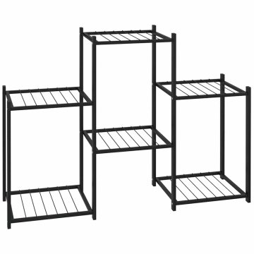Vidaxl Stojalo za rože 83x25x60 cm črno železo
