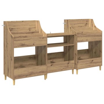 Vidaxl Set medijskih polic 3 kos Artisan hrast 212 x 46 x 112 cm