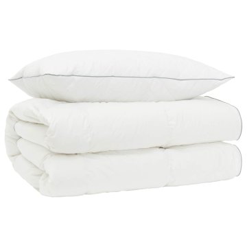 Vidaxl 90% Gosji puh set odej FULDA 2 kos 140 x 200 cm 310 GSM Bela
