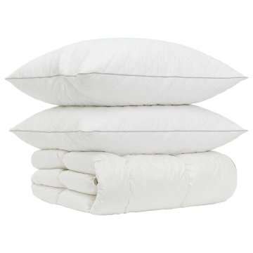 Vidaxl 90% Gosji puh set odej FULDA 3 kos 220 x 260 cm 210 GSM Bela