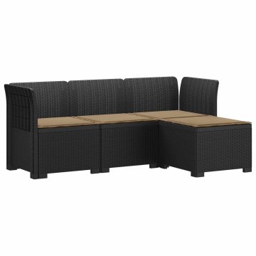 Vidaxl 4-sedežna vrtna sofa z blazinami, rattan videz PP Antracit