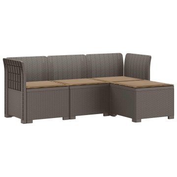 Vidaxl 4-sedežna vrtna sofa z blazinami, rattan videz PP Svetlo siva
