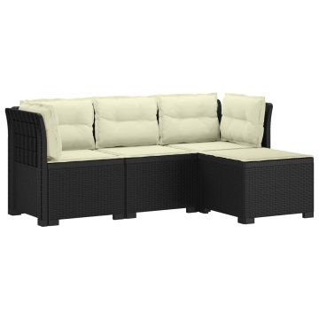 Vidaxl 4-sedežna vrtna sofa z blazinami, rattan videz PP Antracit