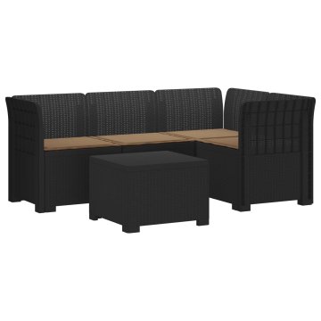 Vidaxl 4-sedežna vrtna sofa z blazinami, rattan videz PP Antracit