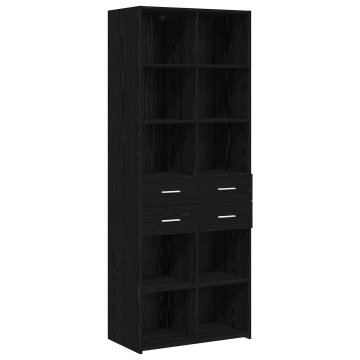 Vidaxl Knjižna omara Črni hrast 30 x 42.4 x 185.2 cm Inženirski les