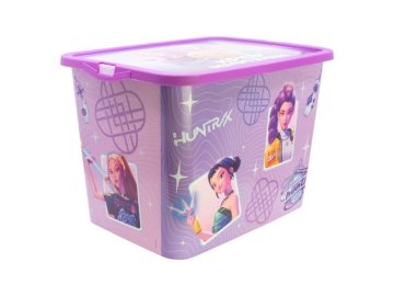 Stor Shranjevalna škatla s pokrovom na zaponke KPop Demon Hunters Violet Huntrix 23 l, 97881