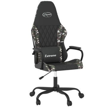 Vidaxl Masažni gaming stol črno in kamuflažno umetno usnje