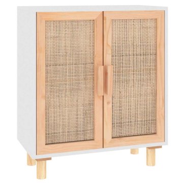 Vidaxl Komoda 60x30x70 cm trdna borovina in naravni ratan