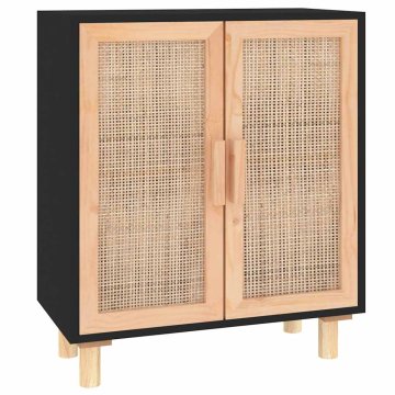 Vidaxl Komoda 60x30x70 cm trdna borovina in naravni ratan