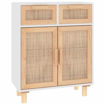 Vidaxl Komoda 60x30x75 cm trdna borovina in naravni ratan