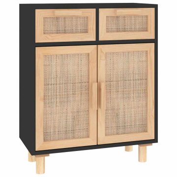 Vidaxl Komoda 60x30x75 cm trdna borovina in naravni ratan