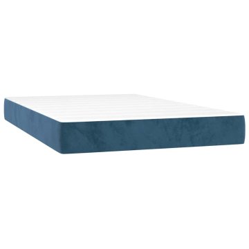 Vidaxl Vzmetnica z žepkasto vzmetjo srednje trdote temno modra 120x200x20 cm žamet