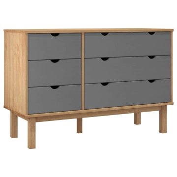 Vidaxl Nočna omarica 113,5x39,5x73 cm trdna borovina