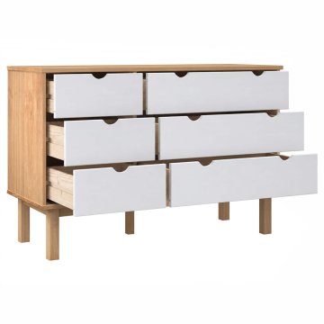 Vidaxl Nočna omarica 113,5x39,5x73 cm trdna borovina