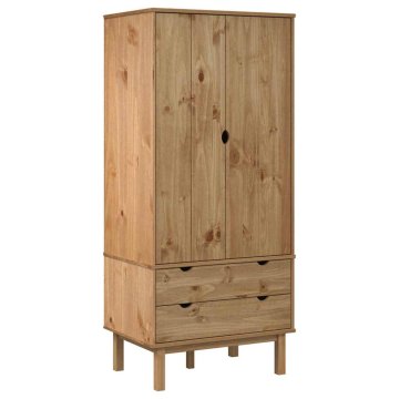 Vidaxl Garderobna omara 76,5x53x172 cm trdna borovina