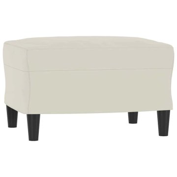 Vidaxl Stolček za noge krem 60x50x41 cm žamet