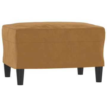 Vidaxl Stolček za noge rjav 60x50x41 cm žamet