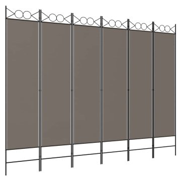 Vidaxl Paravan 6-delni antracit 240x200 cm blago