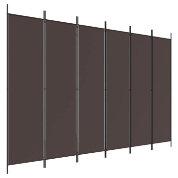 Vidaxl Paravan 6-delni rjav 300x200 cm blago