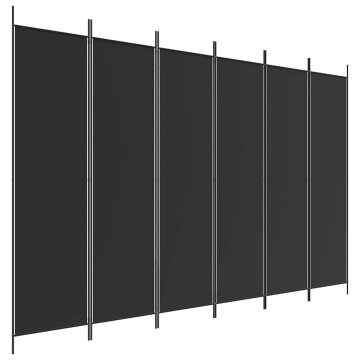 Vidaxl Paravan 6-delni črn 300x200 cm blago