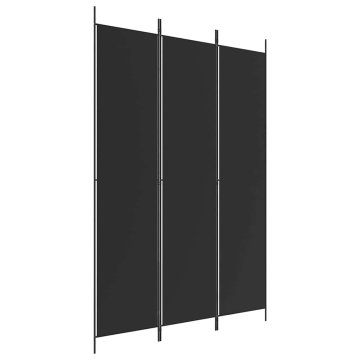 Vidaxl Paravan 3-delni 150x220 cm črna blago