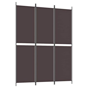 Vidaxl Paravan 3-delni rjav 150x200 cm blago