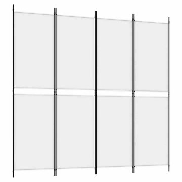 Vidaxl Paravan 4-delni bel 200x200 cm blago