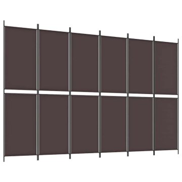 Vidaxl Paravan 6-delni rjav 300x200 cm blago