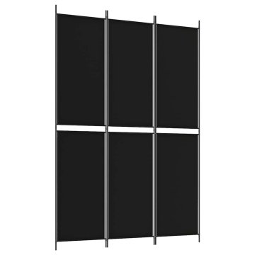 Vidaxl Paravan 3-delni 150x220 cm črna blago