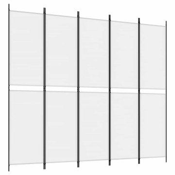 Vidaxl Paravan 5-delni 250x220 cm črno blago