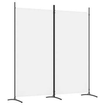 Vidaxl Paravan 2-delni bel 175x180 cm blago