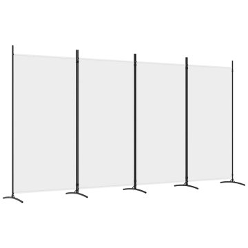 Vidaxl Paravan 4-delni bel 346x180 cm blago