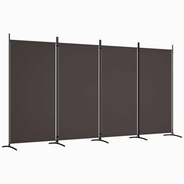 Vidaxl Paravan 4-delni 346x180 cm rjavo blago