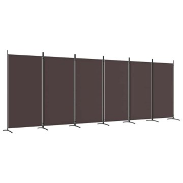 Vidaxl Paravan 6-delni rjav 520x180 cm blago